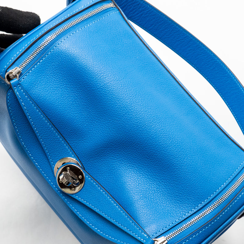 Hermes Lindy 26 Evercolor Blue Zanzibar SHW Stamp C