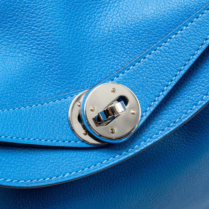 Hermes Lindy 26 Evercolor Blue Zanzibar SHW Stamp C