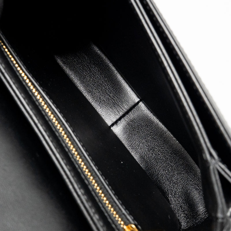 Celine Teen Triomphe Bag Triomphe Canvas/Calfskin Black/White GHW