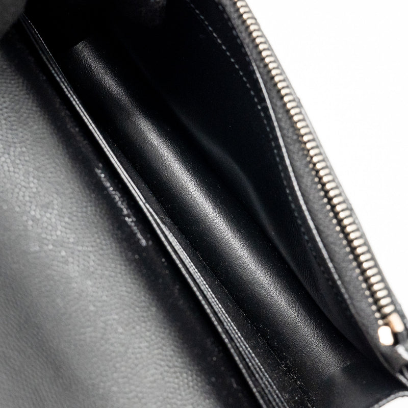 SAINT LAURENT/ YSL Envelope Chain Wallet Calfskin Black SHW