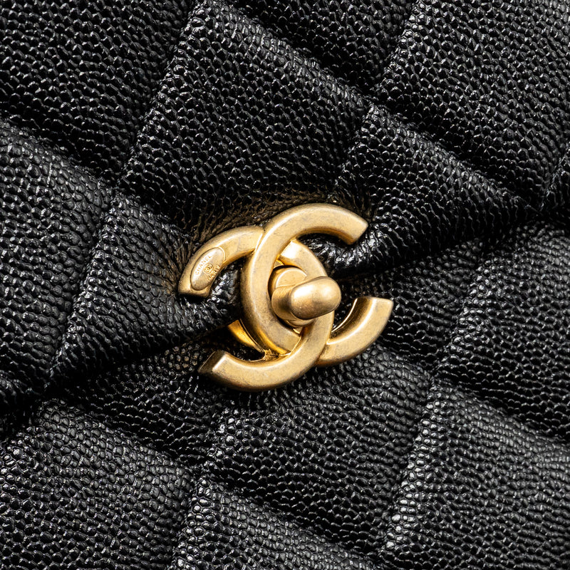Chanel Quilted Flap Backpack Caviar Black GHW (Microchip)