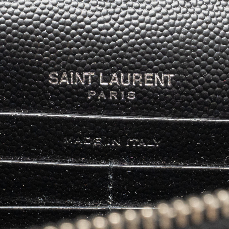 SAINT LAURENT/ YSL Envelope Chain Wallet Calfskin Black SHW