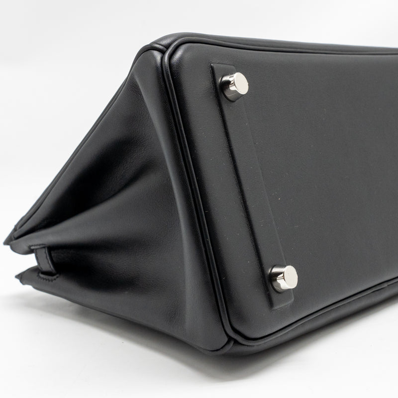 Hermes Birkin Shadow 25 Swift Black SHW Stamp Z