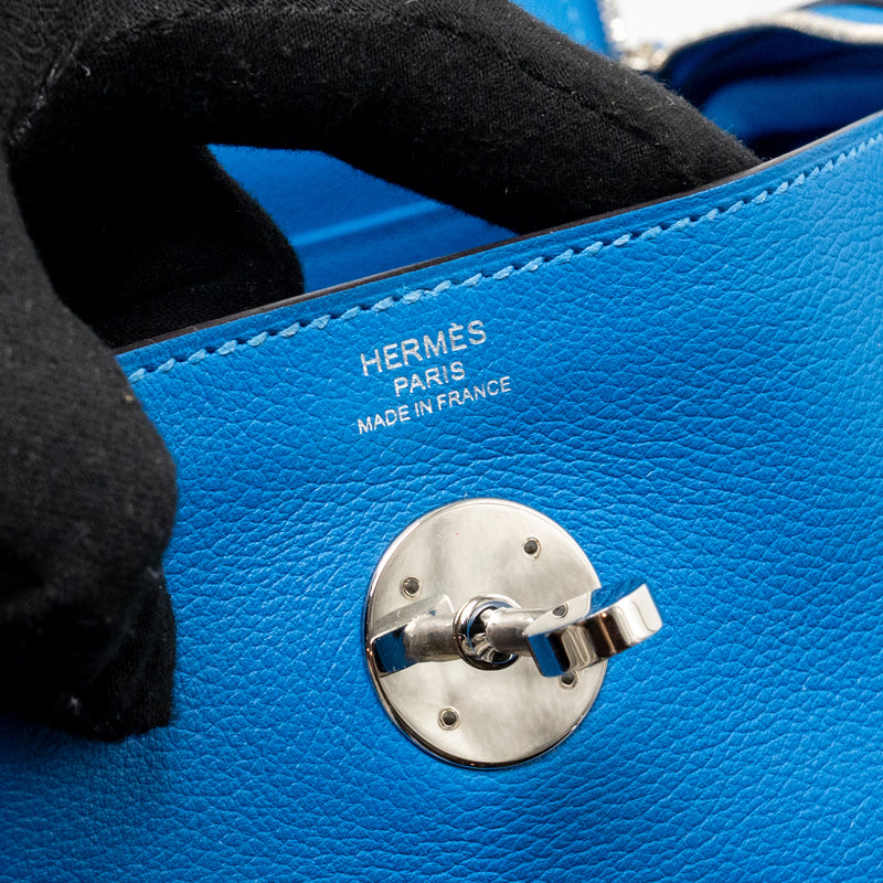 Hermes Lindy 26 Evercolor Blue Zanzibar SHW Stamp C