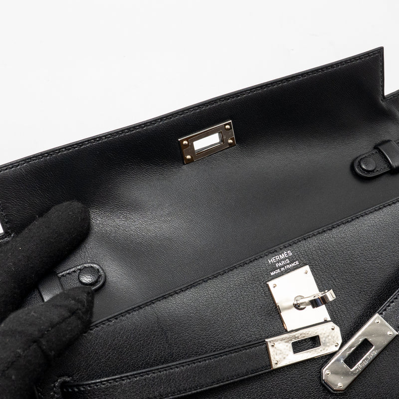 Hermes Kelly Elan Chèvre Chamkila Black SHW Stamp B