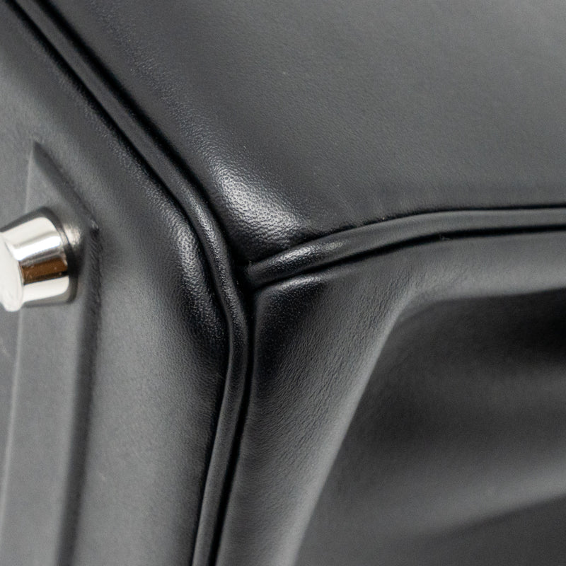 Hermes Birkin Shadow 25 Swift Black SHW Stamp Z