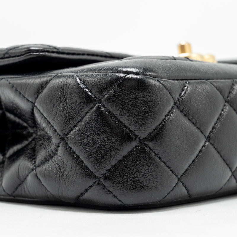 Chanel Quilted Flap Bag Lambskin Black GHW (Microchip)