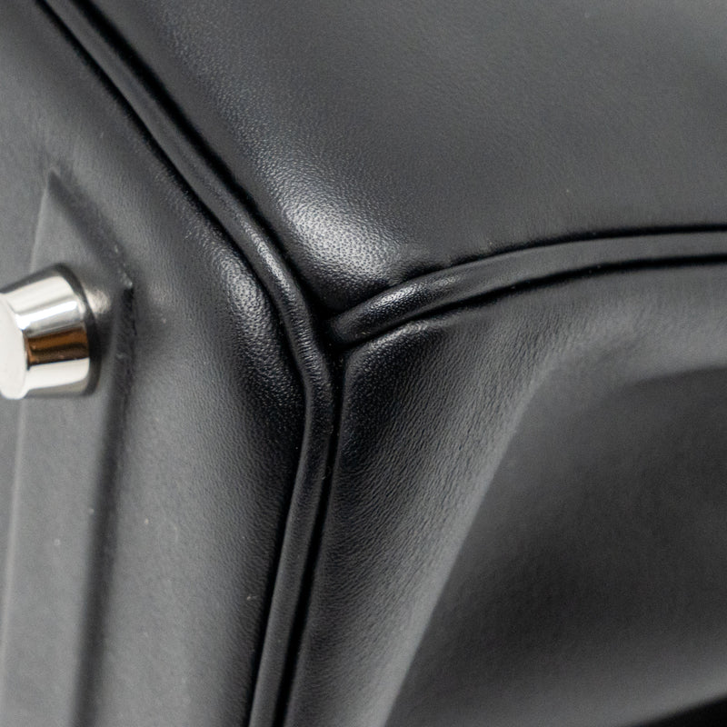 Hermes Birkin Shadow 25 Swift Black SHW Stamp Z