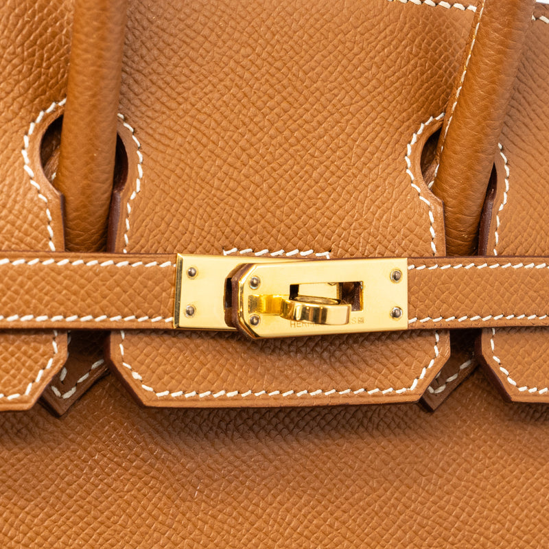 Hermes birkin 25 epsom gold GHW stamp square N