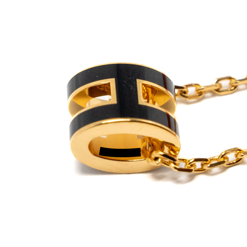 Hermes Mini Pop H Pendant Black GHW