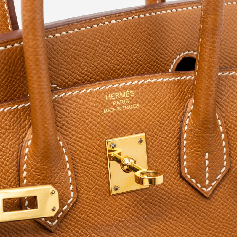 Hermes birkin 25 epsom gold GHW stamp square N