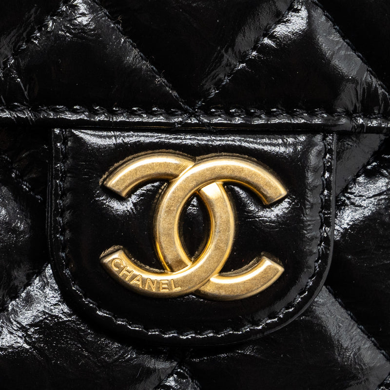 Chanel 23C Small HOBO Bag Shiny Calfskin Black GHW (Microchip)