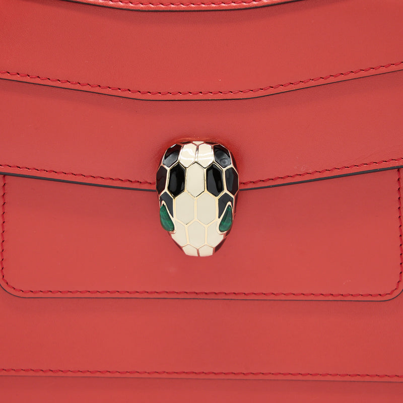 Bvlgari Serpenti Forever Shoulder Bag Calfskin Red LGHW