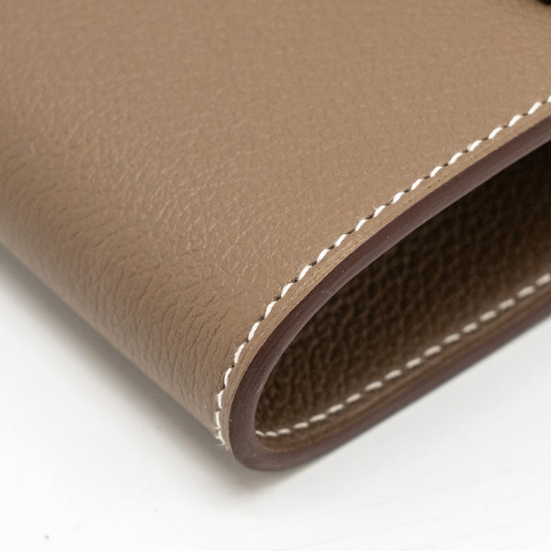 Hermes kelly to go Evercolor Etoupe GHW stamp W