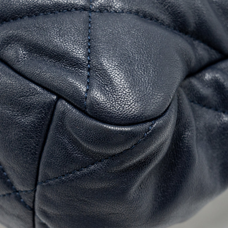 Chanel Large 19 Bag 30cm Lambskin Navy Multicolour Hardware