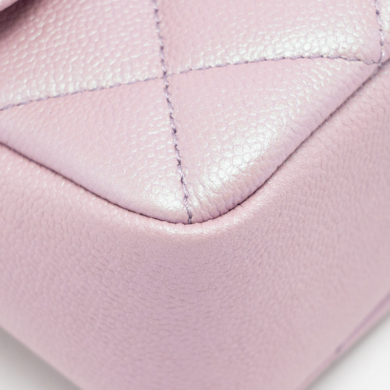 Chanel 21k My Perfect Mini Flap Bag Caviar Iridescent Pink GHW (microchip)