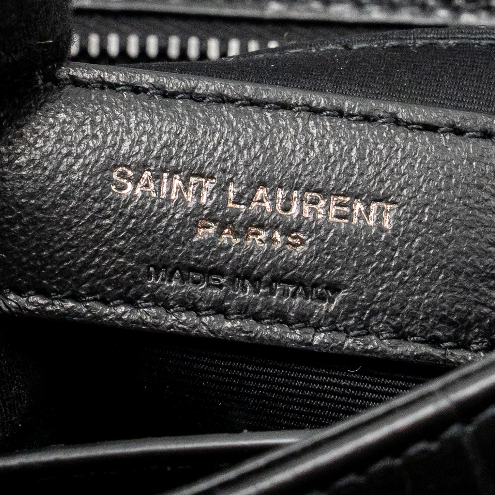 Saint Laurent YSL Medium Niki Bag Crocodile-Embossed Black Calfskin