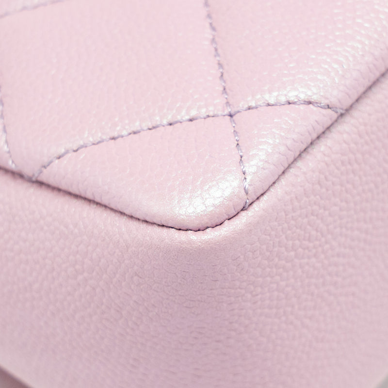Chanel 21k My Perfect Mini Flap Bag Caviar Iridescent Pink GHW (microchip)