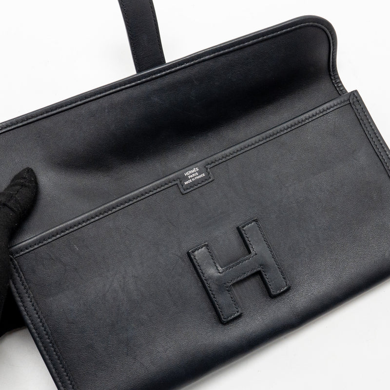 Hermes Jige Elan Clutch 29 swift black stamp T
