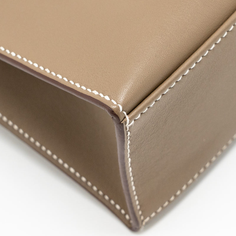 Hermes Kelly Pochette Swift Etoupe GHW Stamp W