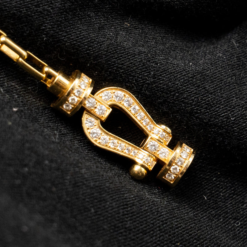 Fred Force 10 Buckle Medium Model Yellow Gold, Diamonds with 3 Size 14 Bracelets (Sell in Set)