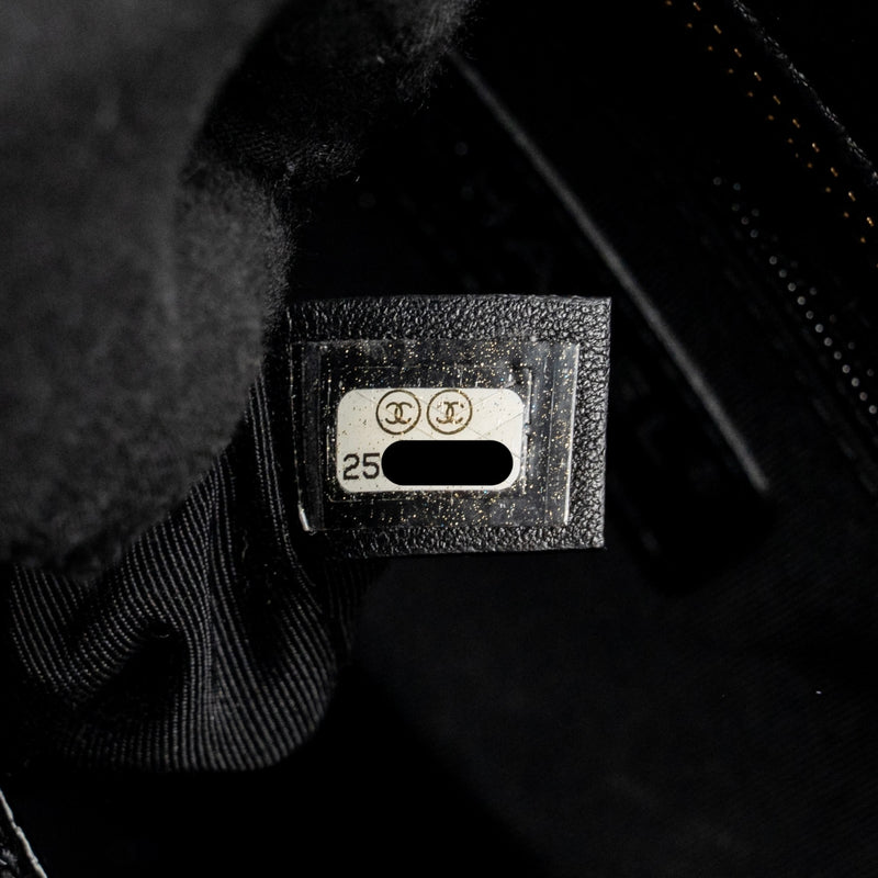 Chanel Large Gabrielle Hobo Bag Calfskin / Patent Black Multicolor Hardware