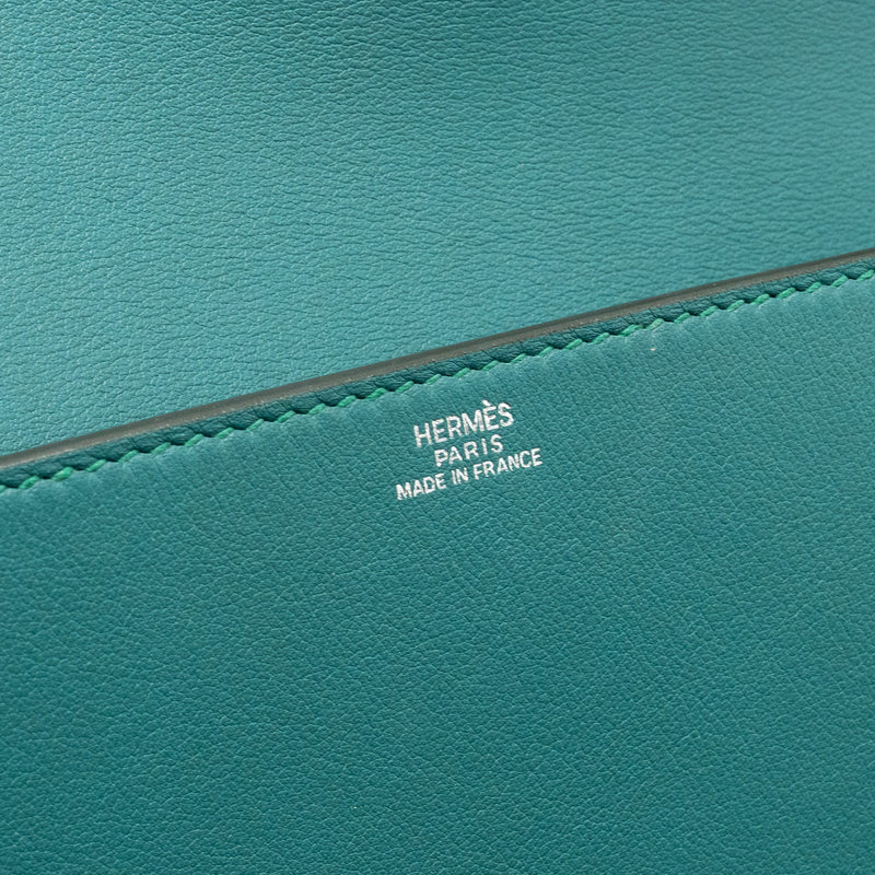 Hermes Pochette Medor 23 swift malachite SHW stamp A