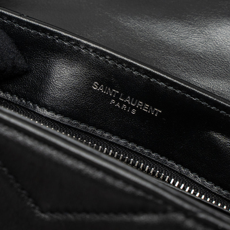 Saint Laurent LouLou Toy Strap Bag Calfskin Black SHW
