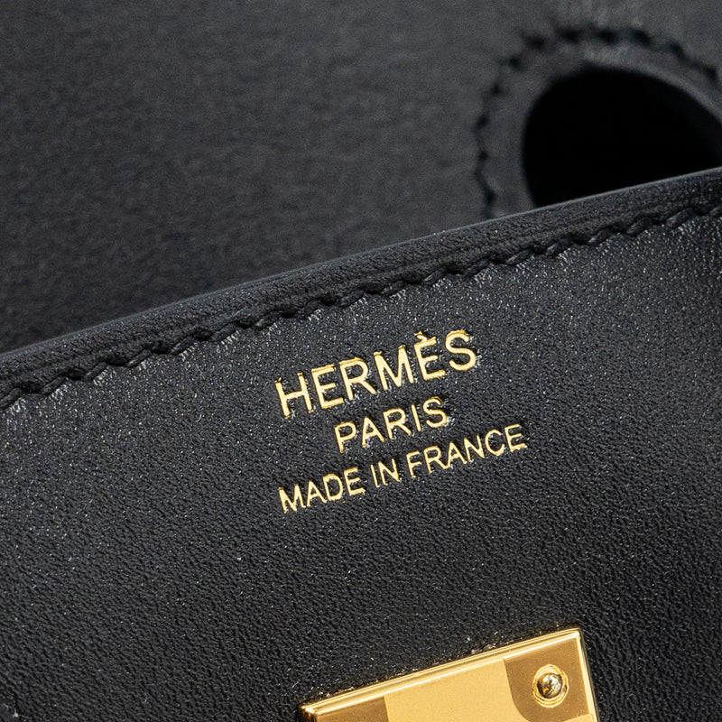 Hermes birkin 25 tadelakt leather black GHW stamp U