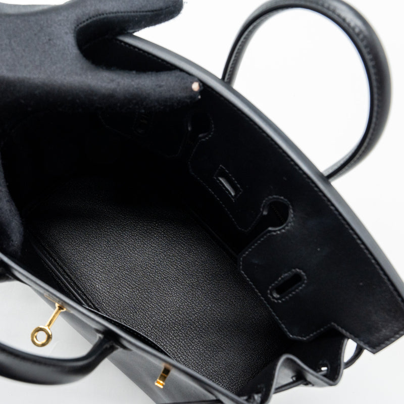 Hermes birkin 25 tadelakt leather black GHW stamp U