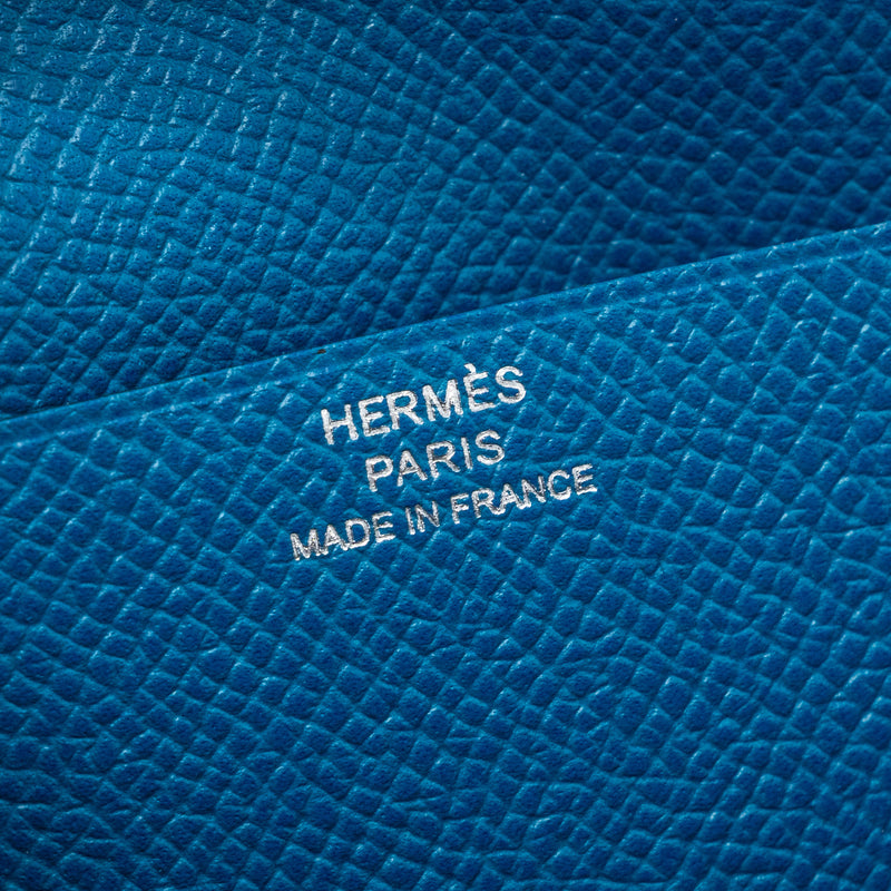 Hermes bearn wallet epsom blue SHW stamp T