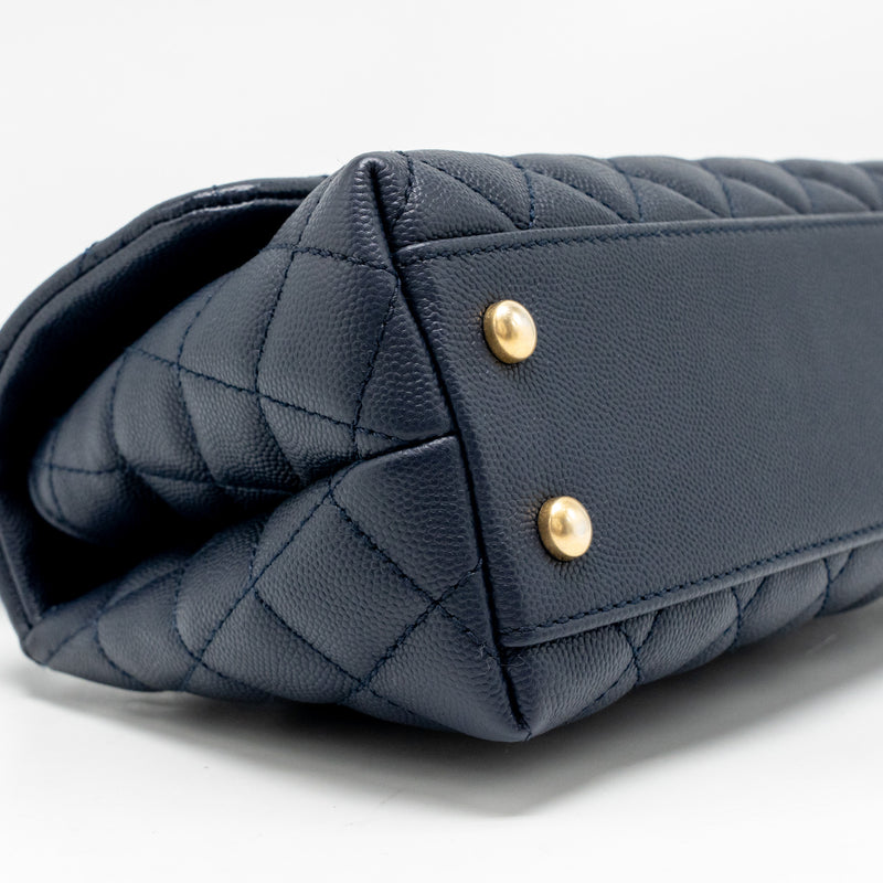 Chanel Small Coco Handle Caviar Navy GHW