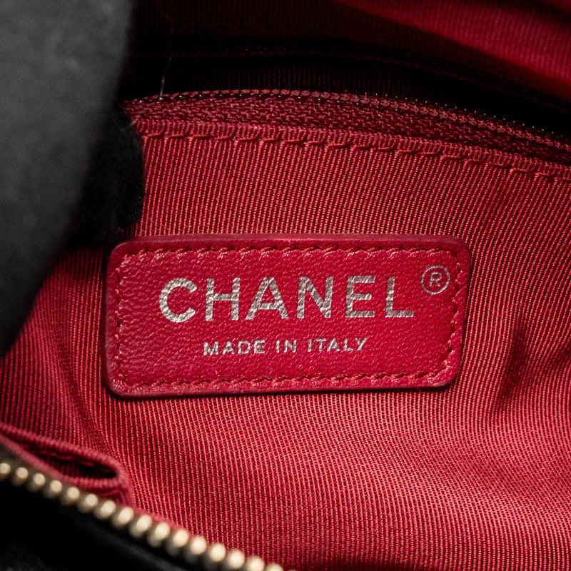 Chanel Small Gabrielle Hobo Bag Aged Calfskin Black Multicolour Hardware