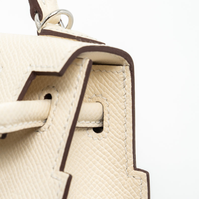 Hermes Kellydole / kelly dole picto epsom leather nata/ lime / mauve sylvestre/ chai SHW stamp B