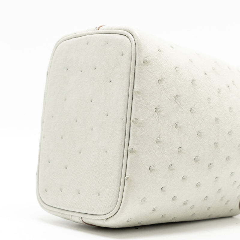 Hermes Micro Picotin 14 lock bag ostrich Gris Perle SHW stamp B