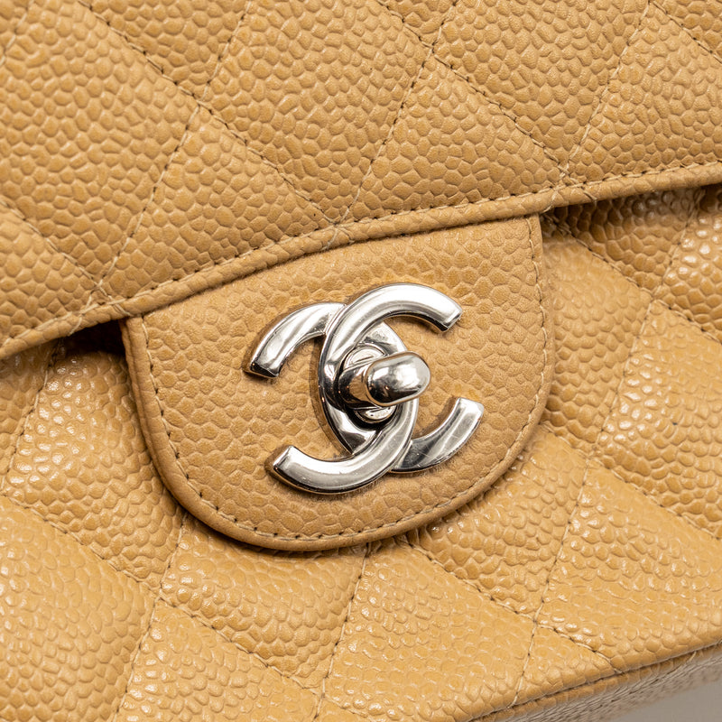 Chanel Small Classic Double Flap Bag Caviar Beige LGHW