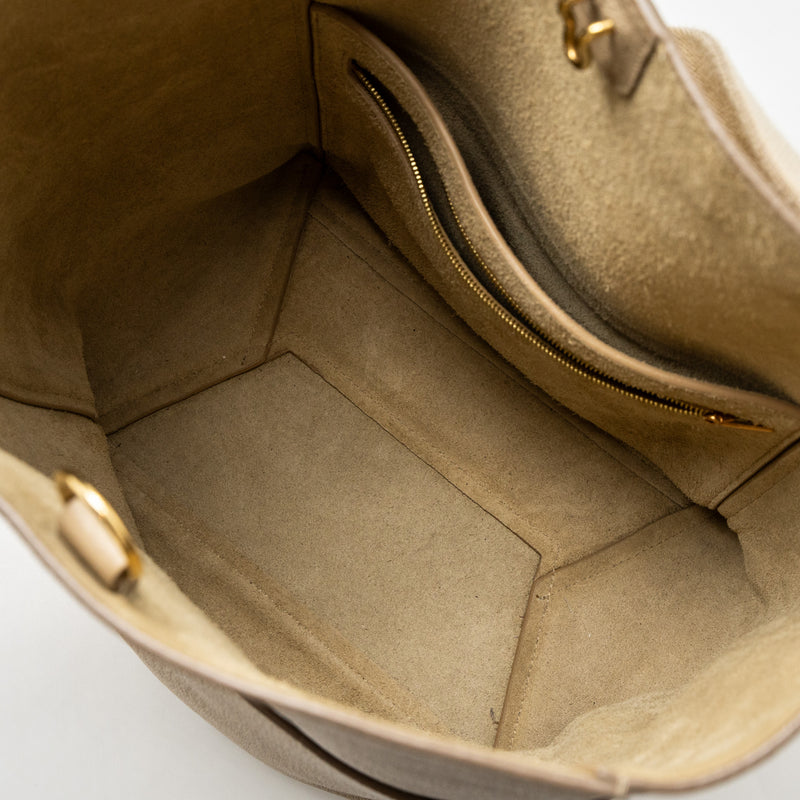 Celine Sangle Bucket Bag Calfskin Beige GHW