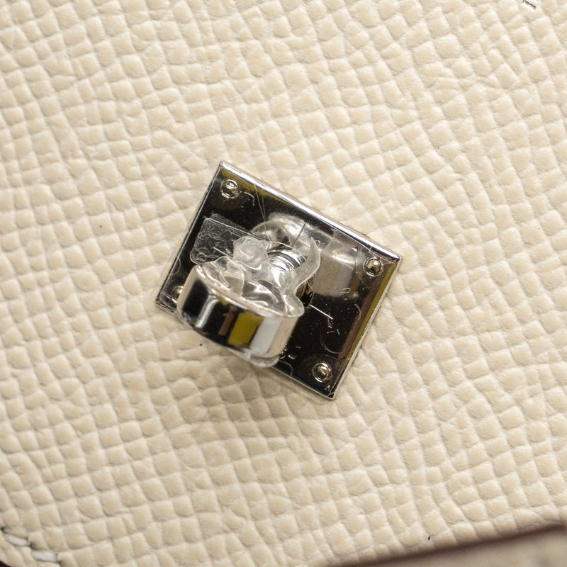 Hermes Kellydole / kelly dole picto epsom leather nata/ lime / mauve sylvestre/ chai SHW stamp B
