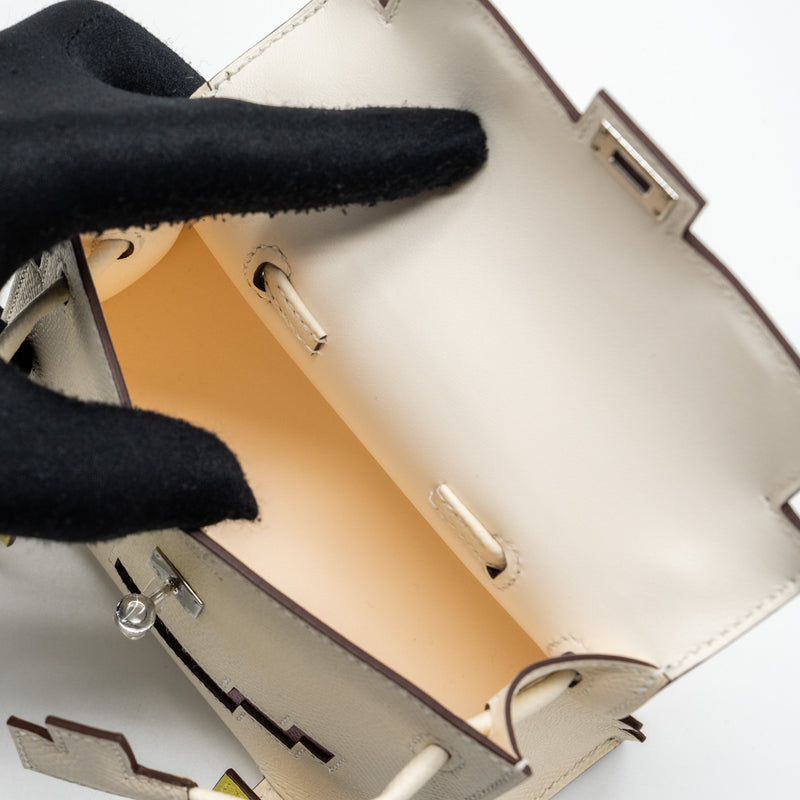 Hermes Kellydole / kelly dole picto epsom leather nata/ lime / mauve sylvestre/ chai SHW stamp B