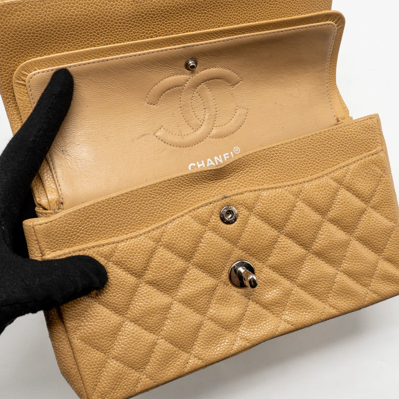 Chanel Small Classic Double Flap Bag Caviar Beige LGHW