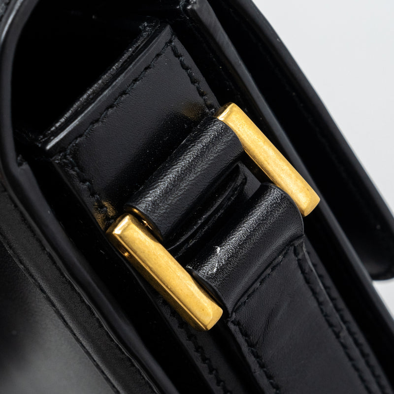 Saint Laurent Small Solferino Satchel Crossbody Bag Box Calfskin Black GHW