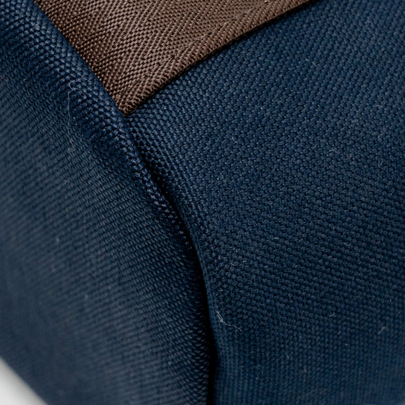 Hermes The Grooming Bag Canvas Bleu Navy/Feu SHW Stamp K