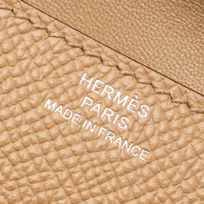 Hermes Kellydole / kelly dole picto epsom leather nata/ lime / mauve sylvestre/ chai SHW stamp B