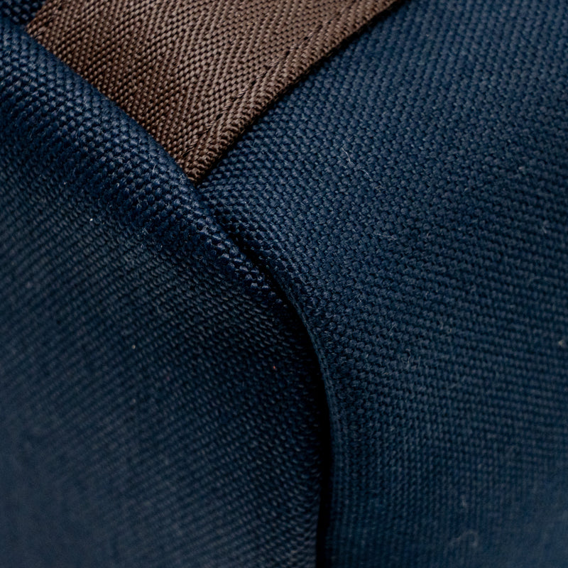 Hermes The Grooming Bag Canvas Bleu Navy/Feu SHW Stamp K