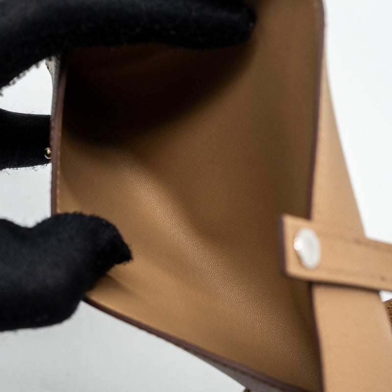 Hermes Kellydole / kelly dole picto epsom leather nata/ lime / mauve sylvestre/ chai SHW stamp B