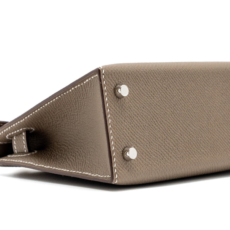 Hermes mini Kelly II epsom etoupe SHW stamp B