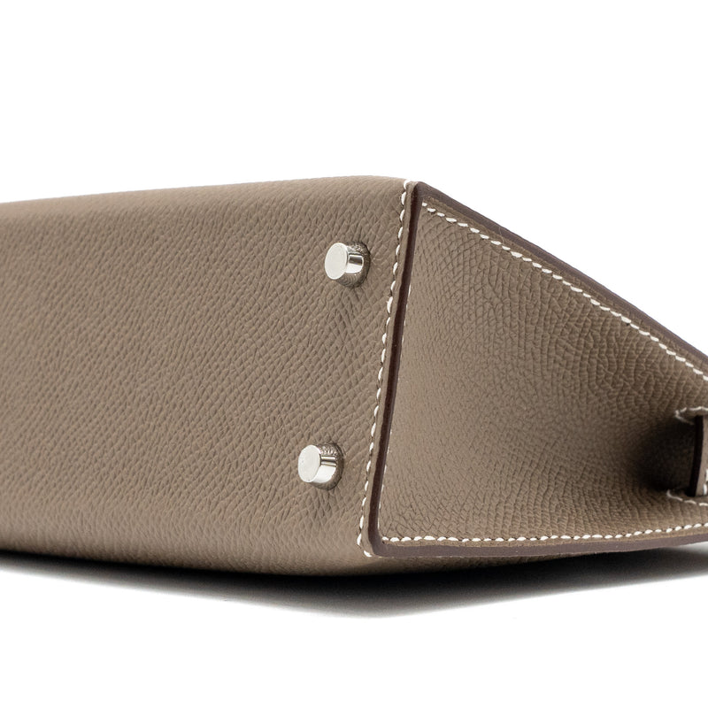 Hermes mini Kelly II epsom etoupe SHW stamp B