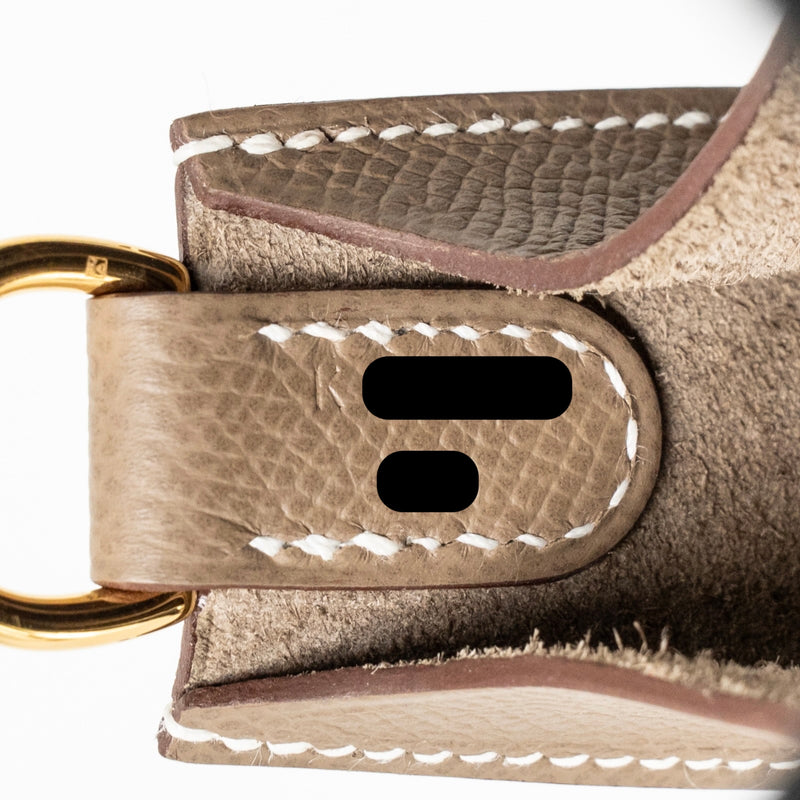 Hermes Mini Evelyne Sellier Epsom Etoupe GHW Stamp K