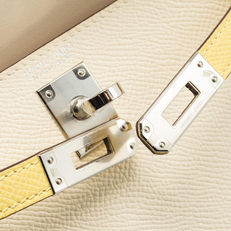 Hermes Mini Kelly II Epsom Nata/Jaune Poussin/Sesame SHW Stamp U