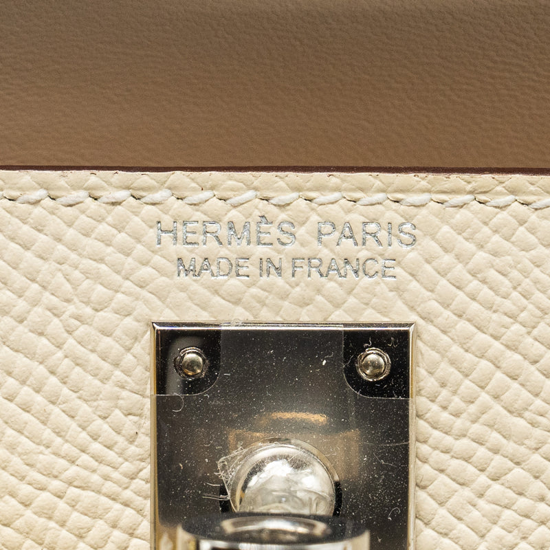 Hermes Mini Kelly II Epsom Nata/Jaune Poussin/Sesame SHW Stamp U